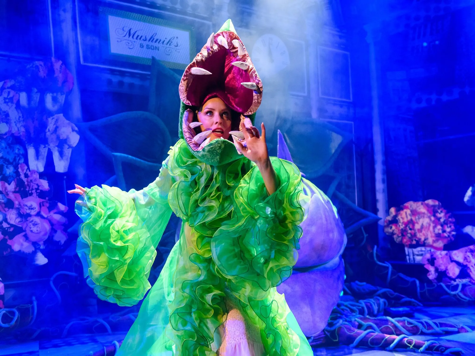 Little Shop of Horrors on stage. Photo: Joel Devereux