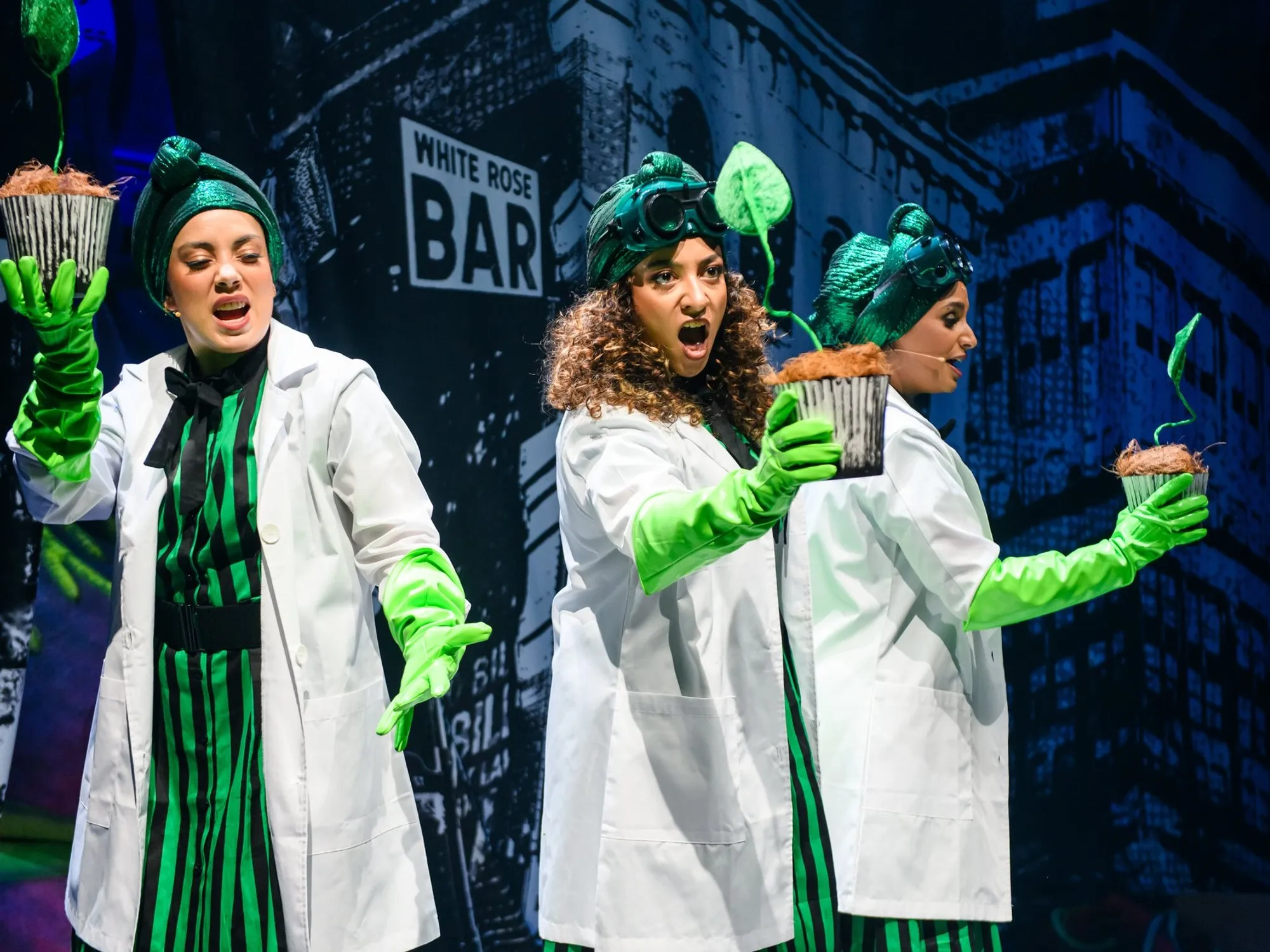 Little Shop of Horrors on stage. Photo: Joel Devereux