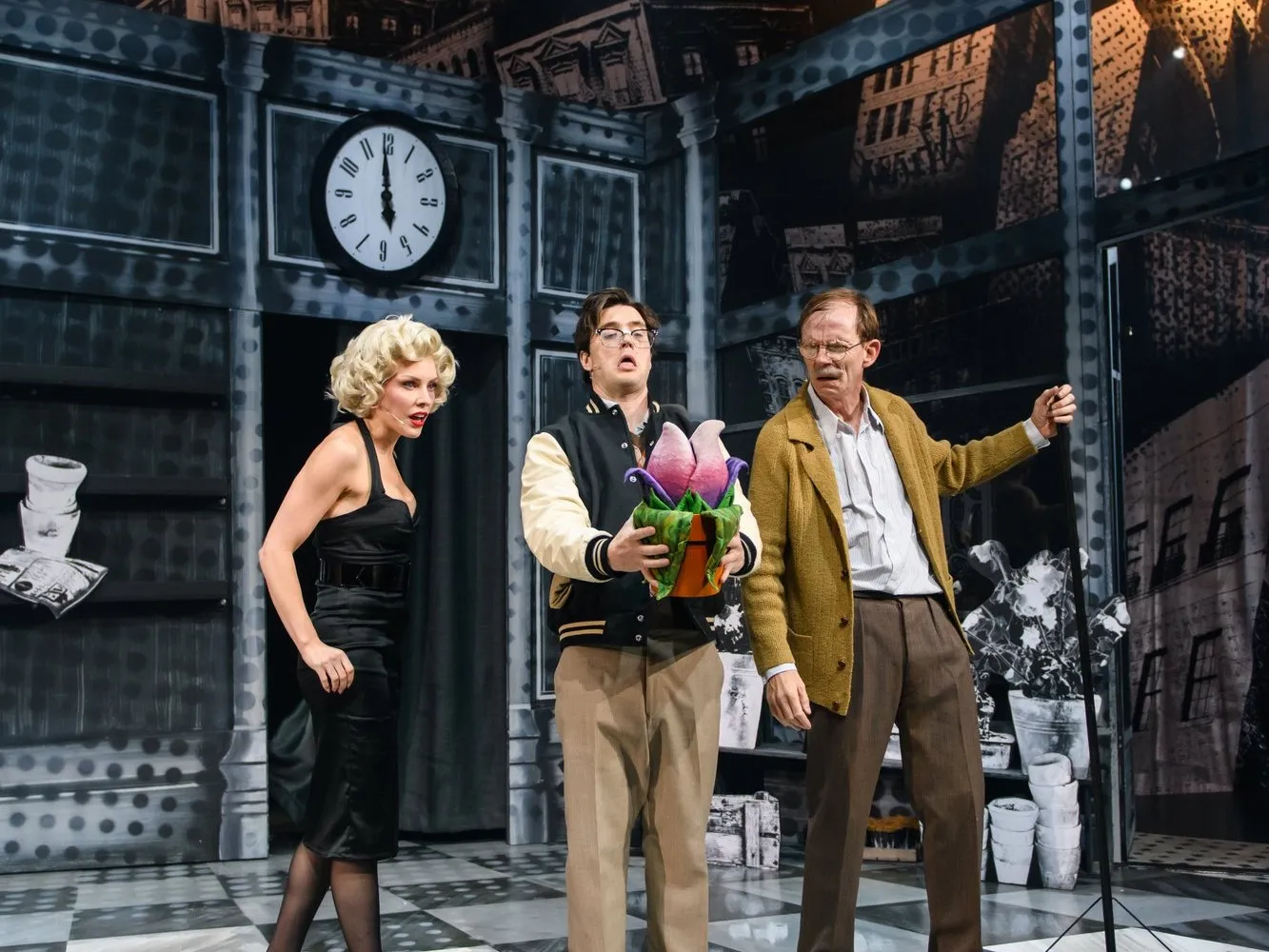 Little Shop of Horrors on stage. Photo: Joel Devereux